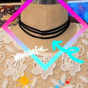 🎊 3/$20! Black Suede Triple Stranded Choker Necklace 🎊